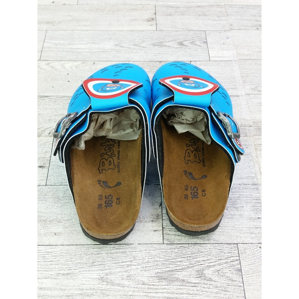 Kids Birkenstock Marvel Captain America Milano Sandals Birkis 26 8 Clogs Shoes - Picture 6 of 9